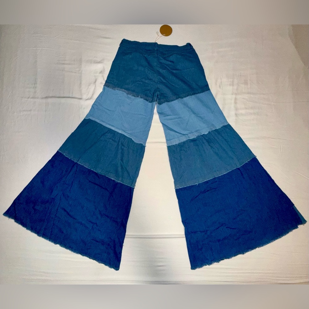 BiBi Blue Patchwork Flare Jeans NWT - image 2